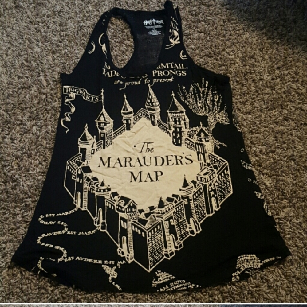 Harry Potters Marauders Map racerback tank